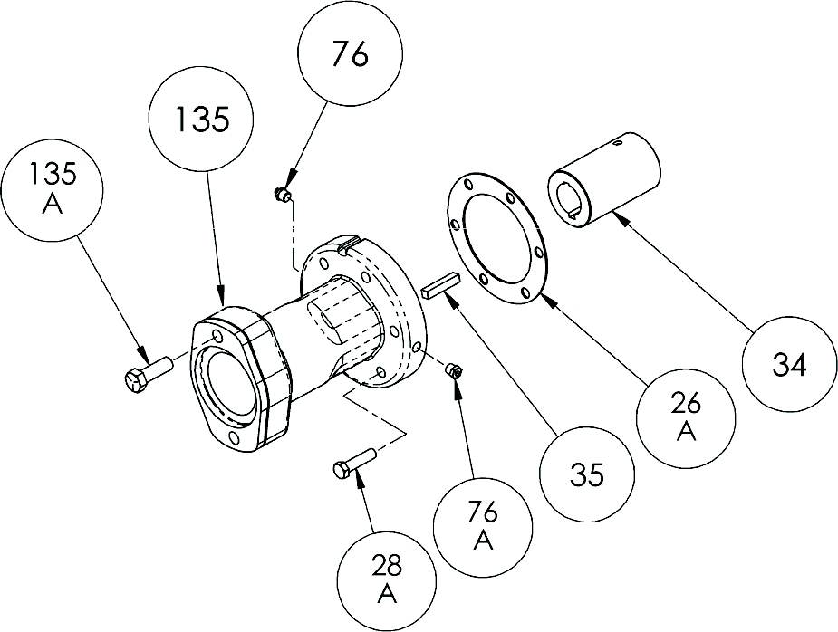 OPTIONAL HYDRAULIC MOTOR ADAPTER PARTS